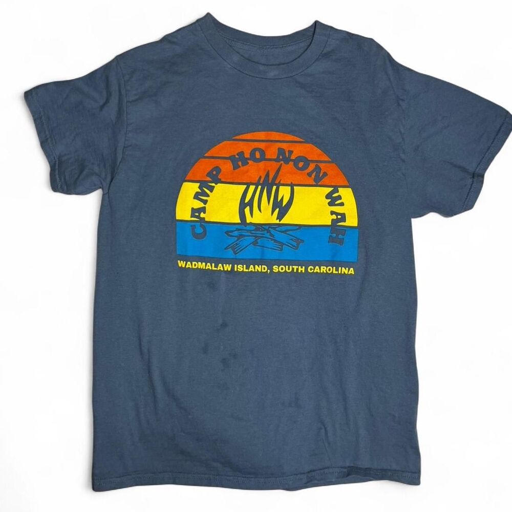 VTG Camp Ho Non Wah SC Wadmalaw Island Navy Sun Graphic Tee Size Medium